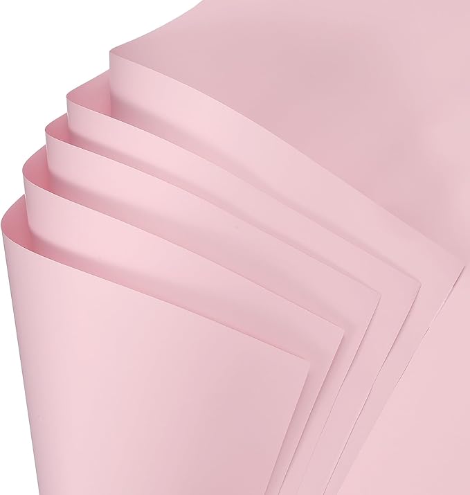 uxcell 60 Sheets Flower Wrapping Paper, 21.5" x 21.5" Waterproof Floral Bouquet Wrapping Papers Florist Supplies for Wedding Party Gift Packaging DIY Crafts, Pink
