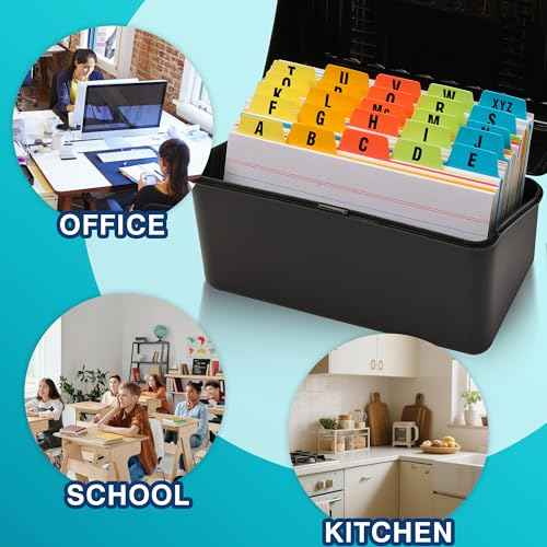 Chell 4x6 Plastic Index Card Dividers, Heavyweight Poly Index Card Guides A-Z for Flash Cards and Recipe Cards, with Alphabetical/Blank Stickers, Pack of 25