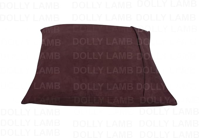 D DOLLY LAMB Lambskin Leather Pillow Cover - Sofa Cushion Case - Decorative Throw Covers for Living Room & Bedroom, 16x16 Inches - Brown Pack of 2