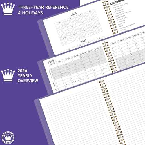 2026 Monthly Planner - Jan. 2026 - Dec. 2026, 12 Months Calendar/Planner 2026 with Faux Leather, 8.86" x 11.4", 15 Notes Pages, Strong Twin - Wire Binding, Pocket, Monthly Tabs, Perfect Organizer