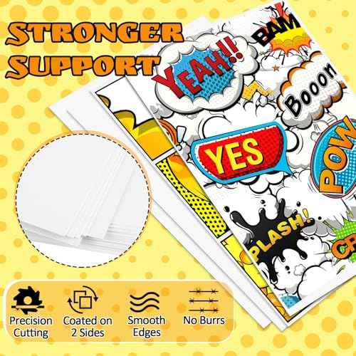 LOTMER 100ct Comic Book Boards, 27PT Extra Thick Acid-Free Backing Board Current Size Comic Book Boards Durable and Coated Precision Cut Boards for Regular Comics Archival