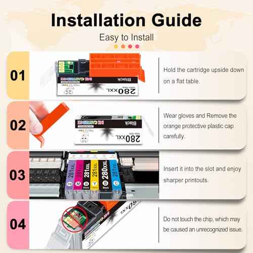 Miss Deer 280 281 Ink Cartridges, Compatible Replacement for Canon PGI-280XXL CLI-281XXL PGI280 CLI281 XXL for PIXMA TS9120 TS8120 TS8220 TS8320 TS8100 TS8200 TS9100 Printer (6 Pack, with Photo Blue)