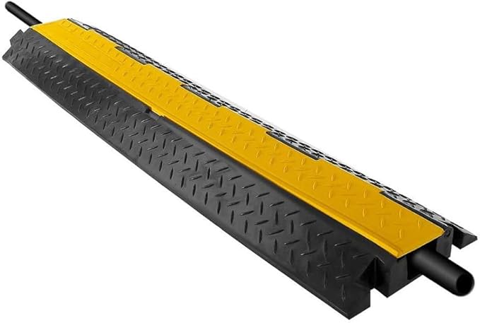 Pyle 40" Cable Wire Protector Cover Ramp Track with Interlocking System & Flip Lid for Indoor Outdoor Floor Extension Cord Safety Concealment