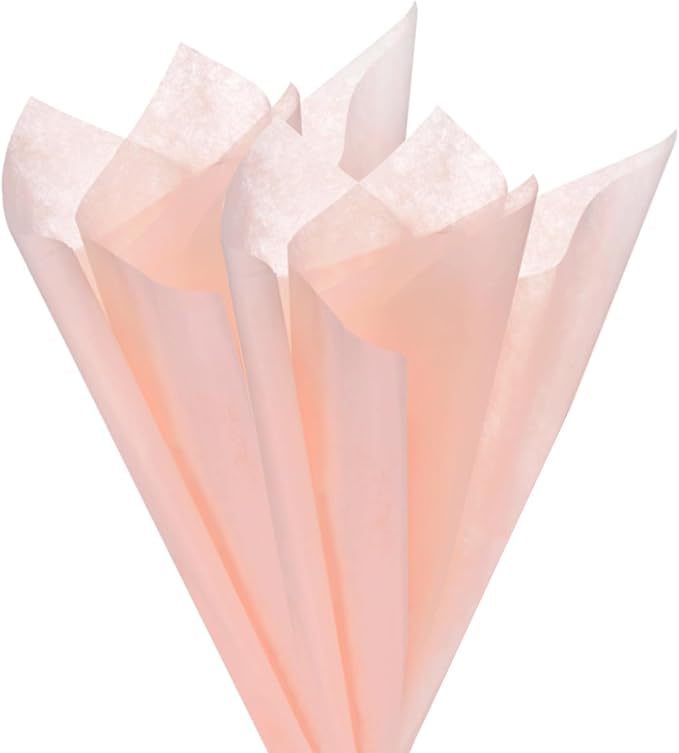 M METERXITY 152-Sheet Korean Cotton Wrapping Flower Paper, 11.8 Inch/ 30cm Waterproof Floral Wrapping Cotton Paper for Bouquets/Gift Packaging [Orange Pink]