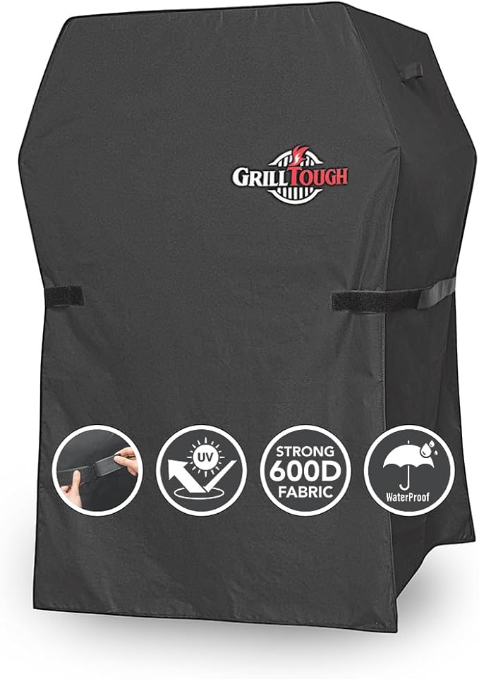 GrillTough Heavy Duty BBQ Grill Cover for Outdoor Grill, 30 Inch – Waterproof, Weather Resistant, UV & Fade Resistant with Adjustable Straps – Gas Grill Cover for Weber, Charbroil, etc. Charcoal