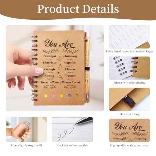 20 PCS Christian Gifts Prayer Journal Set, 10 Bible Verse Pens & Small Spiral Notebook, Bulk Church Notes Notebook Supplies - Faith Based Gifts for Women, Christian Stuff