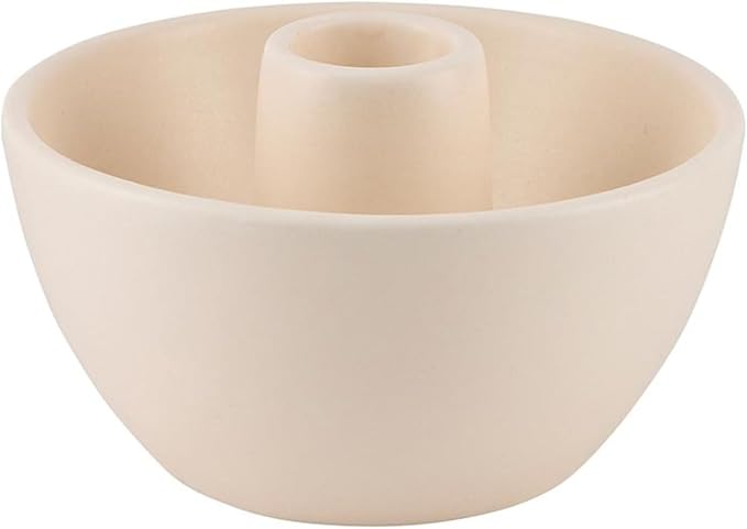 47th & Main Taper Candle Holders for Candlesticks, Ceramic Modern Decorative Candle Holder for Dining Table Centerpiece, 4" Diameter x 2.25" Tall, Ivory