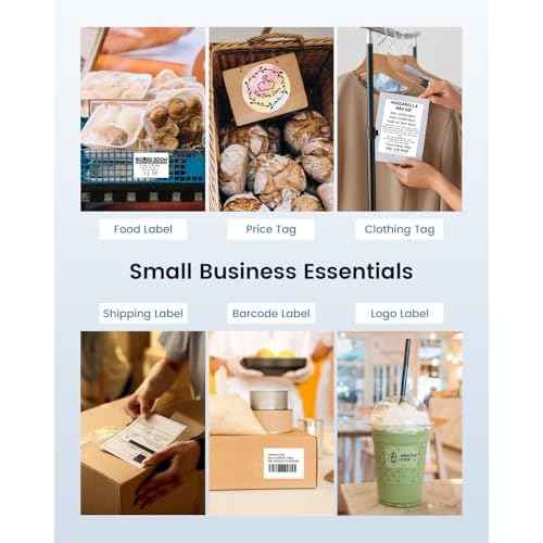 M102 Label Makers - Barcode Label Printer Label Maker with 7000+ Icons 700+ Templates for Small Business, Address, Ingrediant, Logo, Clothing, Mailing for Phones & PC, Black