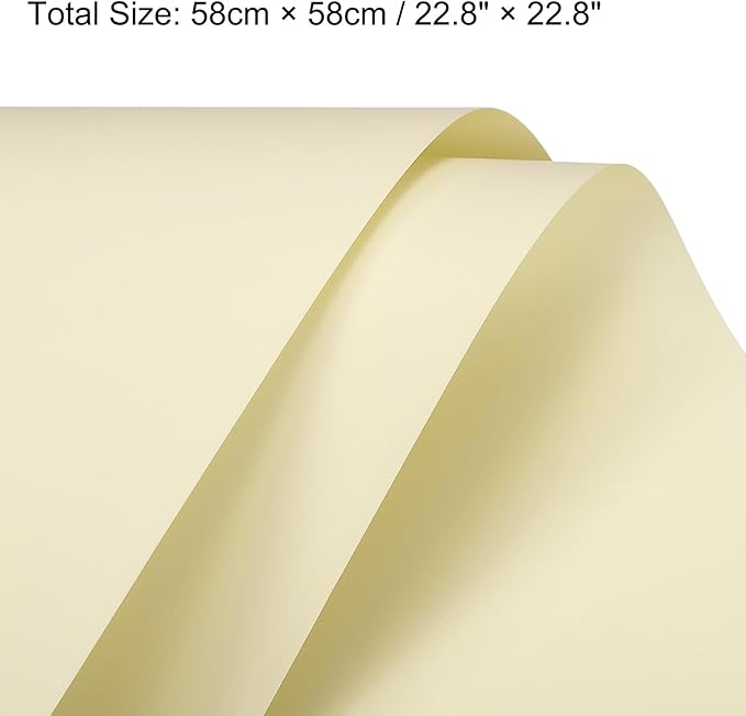 MECCANIXITY Set of 20 Flower Wrapping Paper 22.8x22.8 Inch Waterproof Florists Wrapping Paper for Florist Bouquet Supplies, DIY Crafts, Gift/Gift Box Packaging Light Yellow