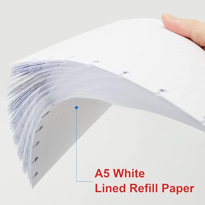 (3 Pack) A5 TUL Discbound Lined Refill Paper, Junior Size 8 Disc Disbound Notebooks, 300Sheets/600Pages, 100gsm White Paper, 5.8'' x 8.2''