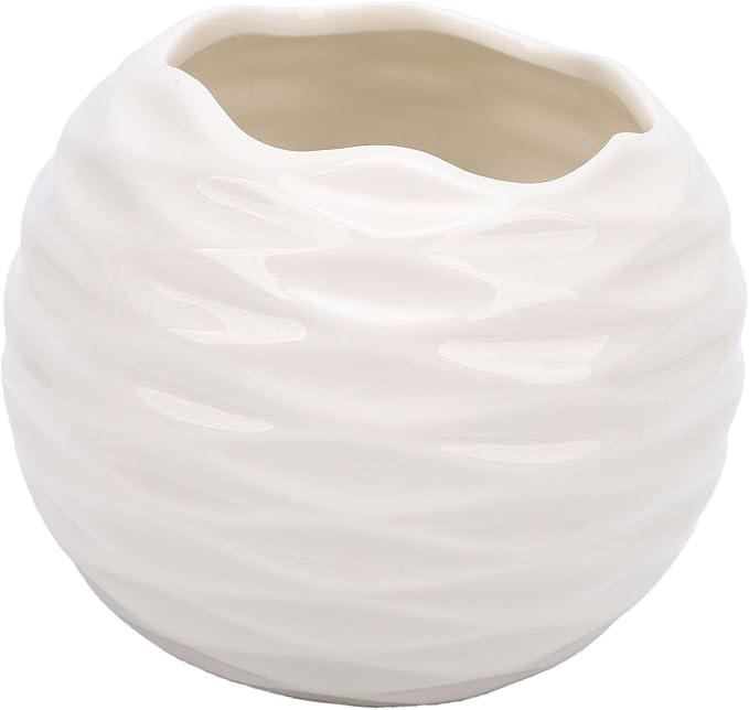 Scented Candle Holder, Ceramic Nordic Minimalist Holder, Hand Cast Texture Heat Proof Candle Stand with Durable Design, Ideal for Living Room, Dining Table & Bedroom Decor (White)
