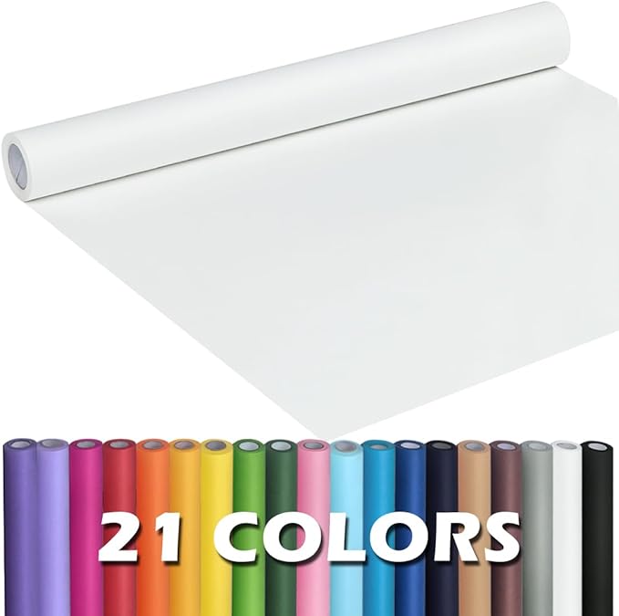 PerkHomy White Kraft Paper Roll 17.5" x 960" (80') for Gift Wrapping Bouquet Flower Art Painting Craft Writing Packaging Shipping 80GSM 55LB (White, 17.5" x 80')