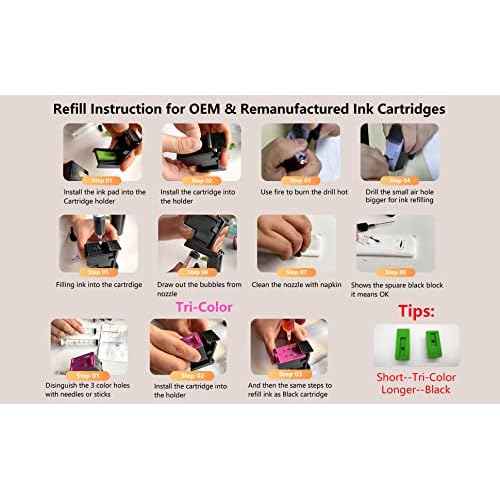 COCADEEX 500ml Ink Refill Kit Works with PG-285XL CL-286XL Ink Cartridges,Compatible with PIXMA TS7720 TS7722 TR7820 Printer