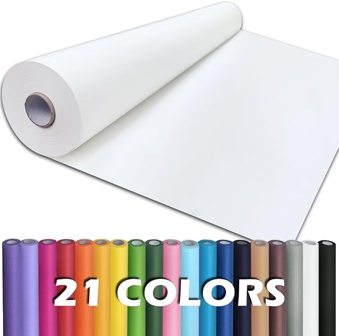 PerkHomy White Kraft Paper Roll 36" x 3,600" (300') for Gift Wrapping Bouquet Flower Art Painting Craft Writing Packaging Shipping 80GSM 55LB (White, 36" x 300')