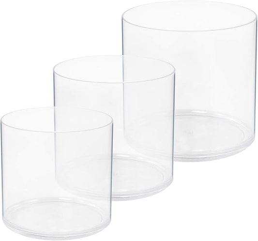 Royal Imports Flower Acrylic Vases Cylinders - Decorative Centerpiece for Home or Wedding - Non Breakable Plastic, 1-Set of 3 Sizes: 4", 5", 6" - Clear