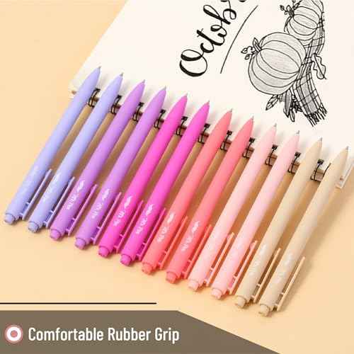 Mr. Pen Retractable Gel Pens, 12 Pack, Black Ink, Fine Point 0.5mm, Retractable, Cute, Aesthetic Pens for Journaling