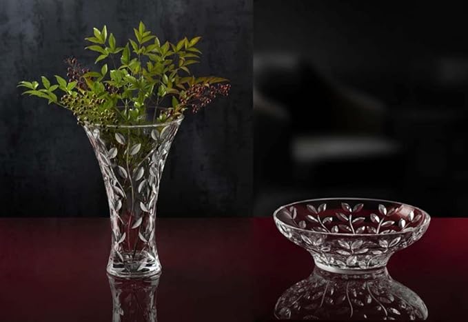 Vase - Round Opening Glass Vase - for Flowers - Roses - Designed - 11.75" H - by Barski - Made in Europe