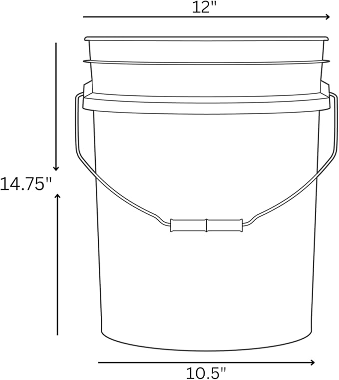 House Naturals 5 Gallon Pink Food Grade Plastic Storage Bucket (Pack of 3) Made in USA (Pink Buckets Without Lids)