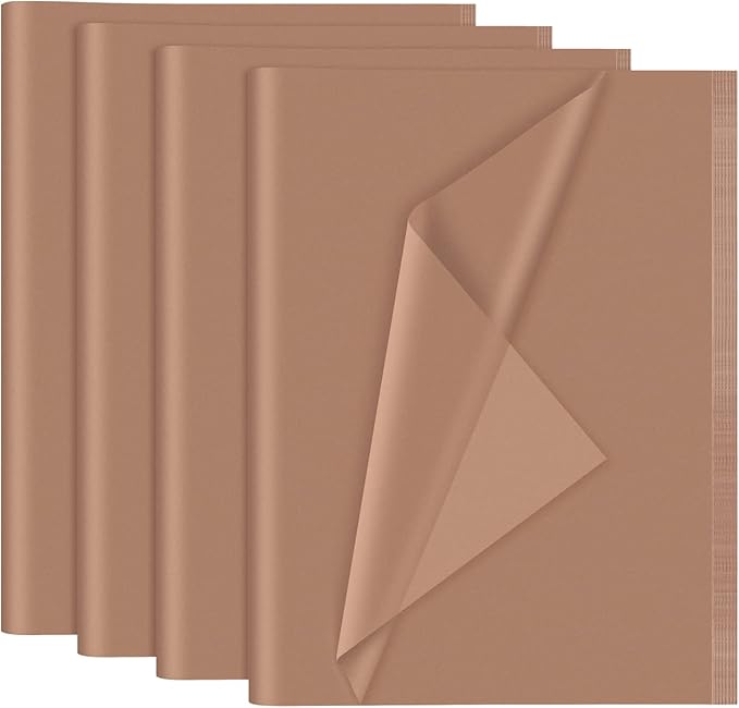NEBURORA 120 Sheets Dark Brown Wrapping Tissue Paper, 14 x 20 Inches - Bulk Brown Wrap Paper for Gift Bags, Packaging, Floral Filler, Crafts, Birthday, Christmas, Holiday Decor