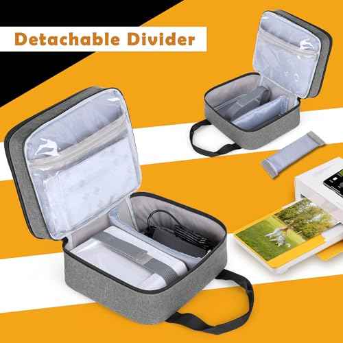 LUXJA Photo Printer Case Compatible with KODAK Dock Plus, Photo Printer Bag with Accessory Pockets, Gray