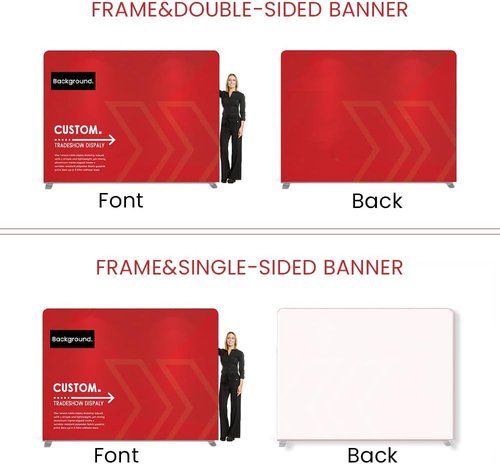 Customize Trade Show Backdrop - Tension Fabric Display for Booths, Exhibitions & Events | 7.5x16.5FT Double-Sided