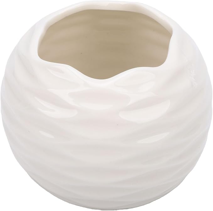 Scented Candle Holder, Ceramic Nordic Minimalist Holder, Hand Cast Texture Heat Proof Candle Stand with Durable Design, Ideal for Living Room, Dining Table & Bedroom Decor (White)