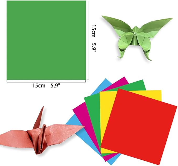 Square Origami Paper 6x6 Double Sided 50 Sheets 50 Colors 70GSM Origami Kit Japanese Chiyo Easy Fold Arts Crafts DIY Handwork Solid Color