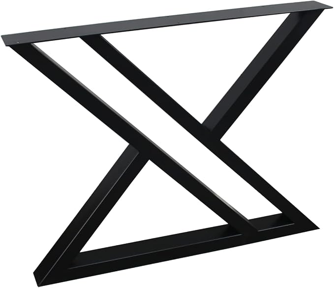 MBQQ Furniture Legs 28”Height 35”Wide Rustic Decory Double Support Triangle Table Legs,Heavy Duty Metal Desk Legs,Dining Table Legs,Industrial Modern, DIY Iron Bench Legs