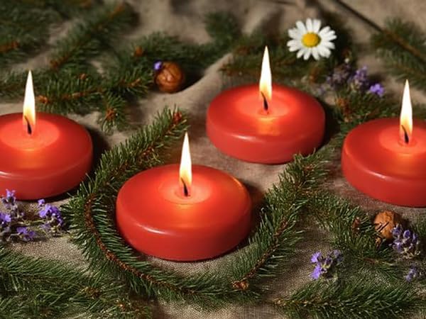 3 inch Floating Candles 36 Packs Red Floating Candle for Centerpieces 8-9 Hours Floating Candles 3” Water Candles for Cylinder Vases, Pool, Wedding, Christmas, Party