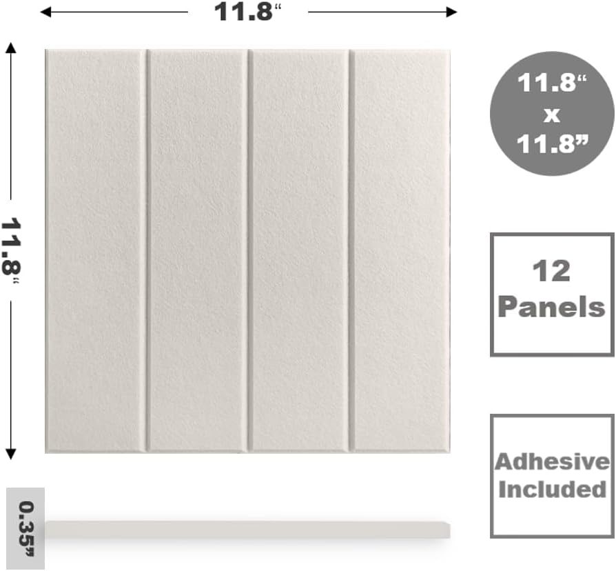 Skiennix Felt Bulletin Board Tiles - Modern Cork Board Alternative | Aesthetic Wall Panels for Home & Office | 12-Pack Beige