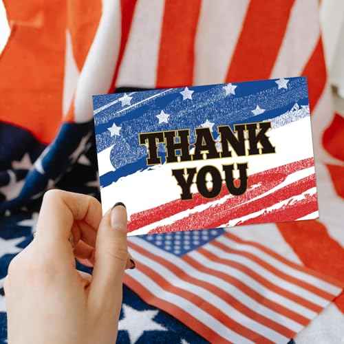 Veterans Day Thank You Cards Patriotic Greeting Cards Memorial Day Independence Day Thank You for Your Service Notes 24Pcs
