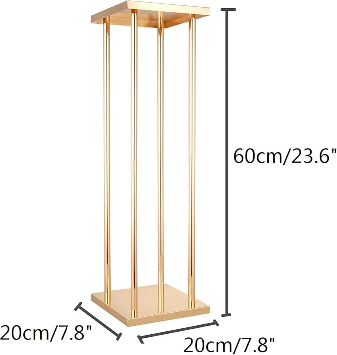 10 Pcs Tall Wedding Elegant Metal Flower Centerpieces, 23.6" Gold Flower Stand Vase Display Column for Wedding Event Reception Table, Wedding Geometric Vases for Party Table, Home Décor