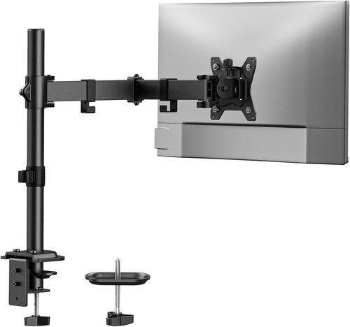 HUANUO Monitor Mount - Adjustable Arm for 13”-32” Monitors Up to 17.6 lbs | C-Clamp & Grommet Base