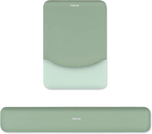 MOSISO Ergonomic Wrist Rest Support - Non-Slip Mouse Pad & Keyboard Set for Pain Relief | Green Neoprene