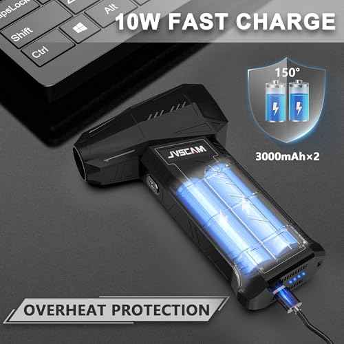 Electric Air Duster - 130,000 RPM, Brushless Motor, 3-Gear Adjustable - for Keyboard, PC, Car, Air Bed & Home Cleaning