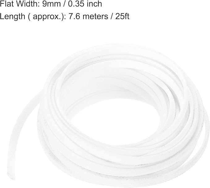 uxcell PET Expandable Sleeving 25ft 1/4" White Cable Management Sleeve Cord Organizer for Wrap Protect Cable