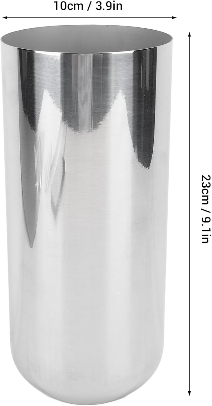 Metal Vase, 9.1 Inch Height Stainless Steel Cylinder Flower Vase, Modern Table Centerpiece Decorations, Ideal Accent Piece for Home Decor