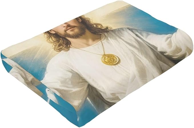 Jesus Blanket Christian Throw Blanket God Faith Religious Soft Cozy Fleece Fuzzy Stuffed Plush Flannel Gifts for Girls Women Boys Kids Adults 60"X80"