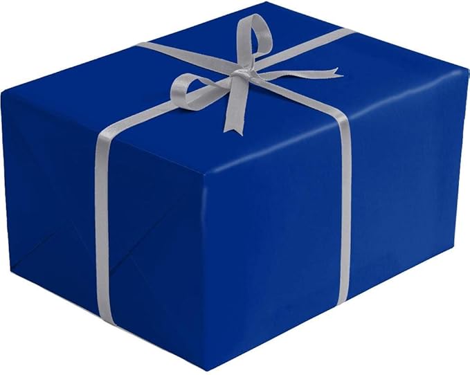 Jillson Roberts Bulk Gift Wrapping Paper, Two-Sided Kraft Royal & Silver, 1/2 Ream 417' x 24"