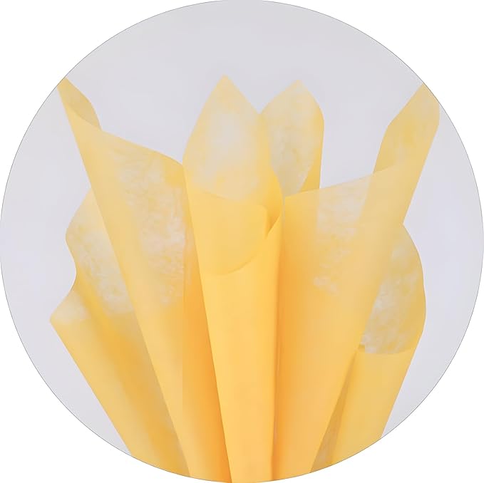 96 Sheets Tissue Flower Wrapping Paper Cotton Wrapping Flower Paper Withdrawable Lining Paper Non-woven Waterproof Floral Bouquet Wraps For Florist Packaging Arrangement (Yellow)