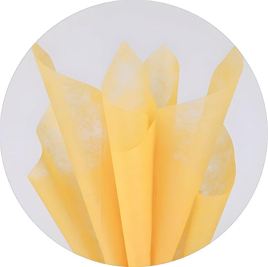96 Sheets Tissue Flower Wrapping Paper Cotton Wrapping Flower Paper Withdrawable Lining Paper Non-woven Waterproof Floral Bouquet Wraps For Florist Packaging Arrangement (Yellow)