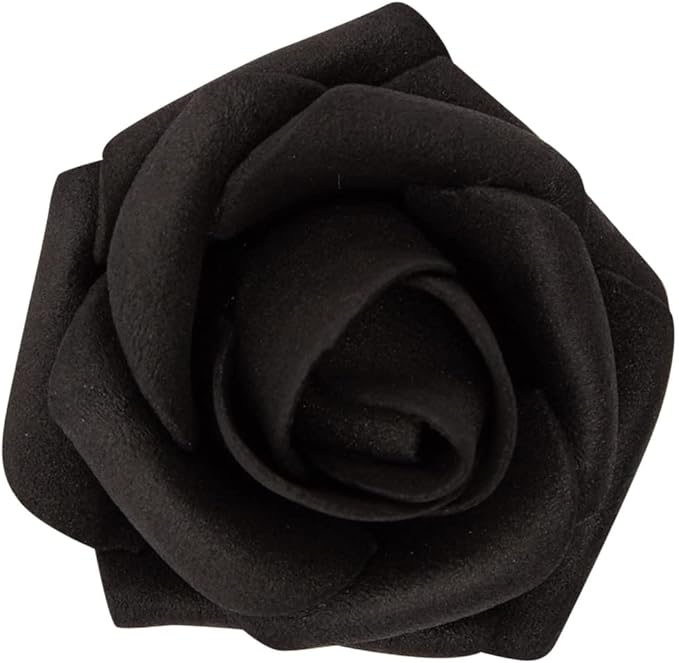 Bright Creations 100-Pack Black Artificial Flowers, Fake Foam Flowers for Halloween Decorations, DIY Crafts, Bouquets, and Black-Themed Parties (3 Inches)