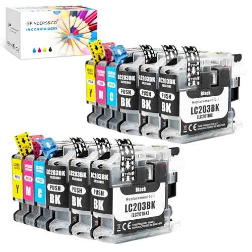 LC203 Ink Cartridge Replacement for Brother LC203XL LC201 XL to Use with Brother MFC-J480DW MFC-J880DW MFC-J4420DW MFC-J680DW MFC-J885DW Printer, 12 Pack