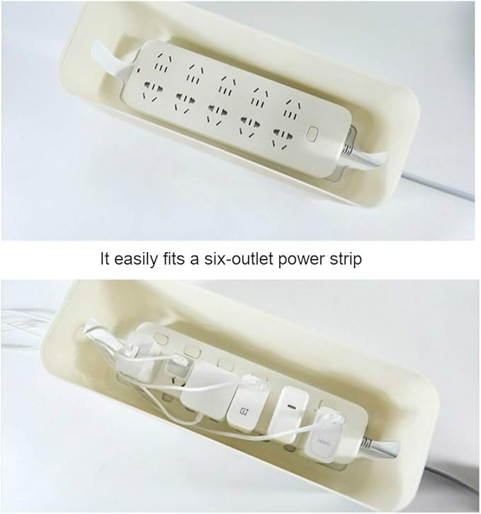 Sourcemall Cable Management Box| Power Stripe Organizer|Cord Organizer Box| Hide and Conceal Power Strips and Electrical Cords from TVs, Computers, and Desks| Keep Pets Safe