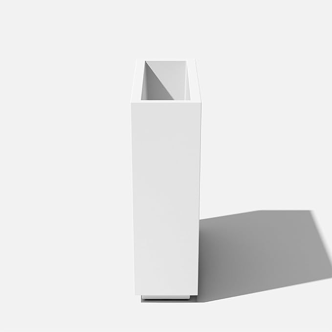 Veradek Span Plastic Box Series Planter - Tall Rectangular, White, All-Weather Resistant, Removable Insert Bucket, Modern Design, Indoor/Outdoor Use