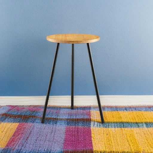 KINNARY Tall Plant Stand, Mid Century Wood Indoor Plant Stand Plant Table for Flower Pots, Metal Plant Holder, Modern Home Decor Small Round Side End Table (11.8"x20")