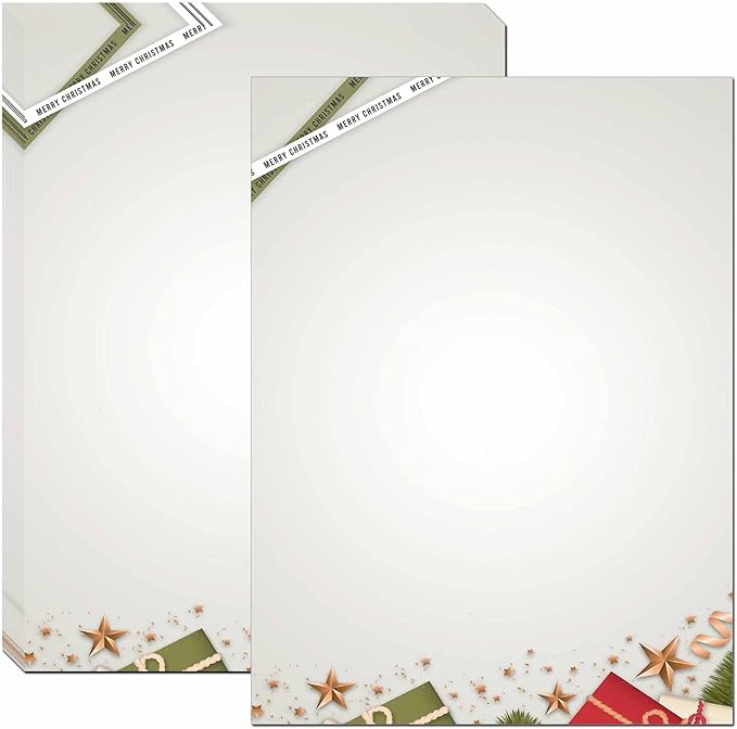 DUGUTUL Premium Festive Christmas Stationery Set Spread Holiday Joy, 48 Sheets, 8.5 x 11 Inches, 100gsm, Perfect for Personalized Gifts and Add Holiday Magic to Your Messages (F)