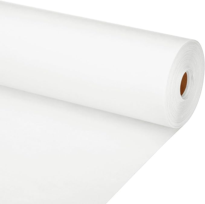PATIKIL Wrapping Paper, 20"x2000"(160') Bulletin Board Paper Roll Kraft Paper Roll Construction 80GSM for Shipping Packing Gift Wrapping Craft Flower Bouquet Christmas, White