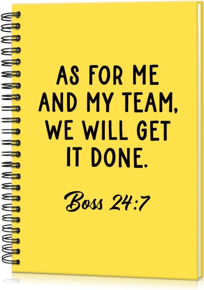 Msticey As For Me And My Team We Will Get It Done 160 Blank Pages Yellow Hardcover Spiral Notebook, Appreciation Gifts for Women Manager Supervisor Leader Coworker Colleague, Funny Boss Day Gifts