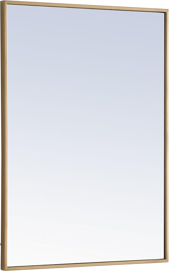 Elegant Decor Monet 32" x 24" Rectangle Metal Frame Mirror in Black